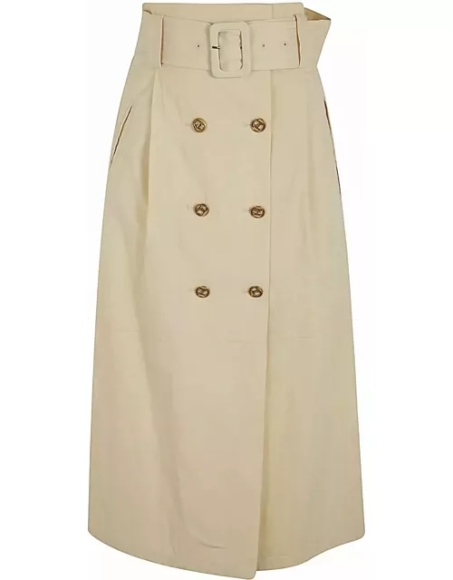 TwinSet Belted Midi Skirt