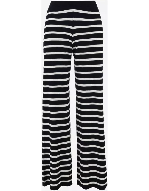 Wild Cashmere Viscose Blend Pants With Striped Pattern