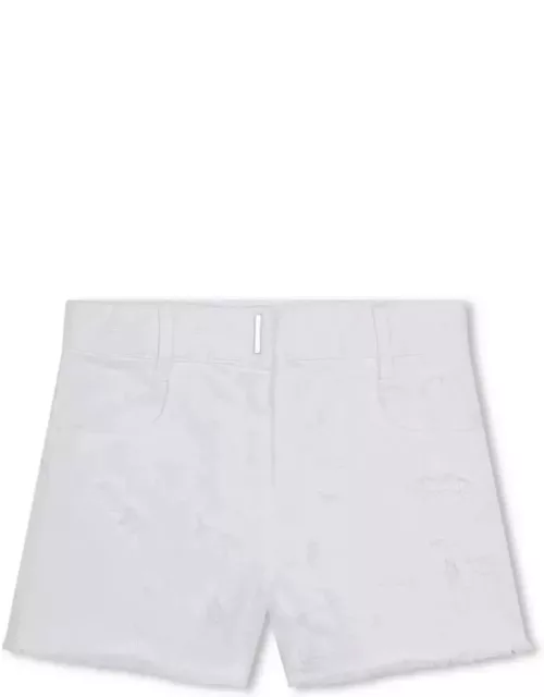 Givenchy White Shorts With Worn Effect