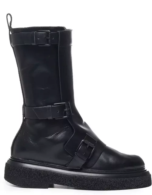 Max Mara Buckled Detailed Round Toe Boot
