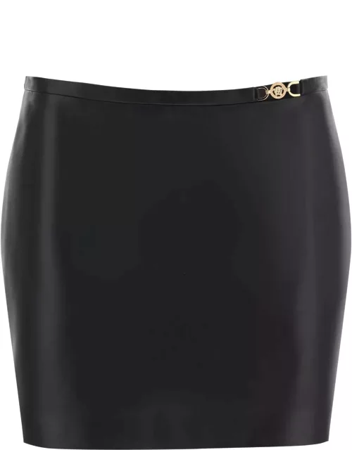 Versace Medusa 95 Leather Mini Skirt