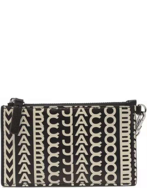 Marc Jacobs The Monogram Leather Top Zip Wristlet