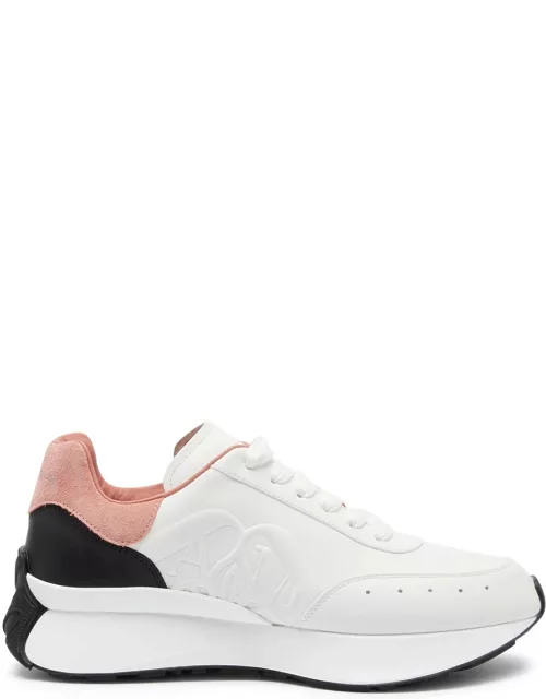 Alexander Mcqueen Sprint Runner Panelled Leather Sneakers - White And Black - 37 (IT37 / UK4)