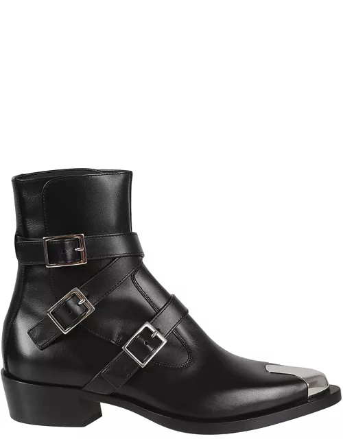 Alexander McQueen Buckled Strappy Ankle Boot