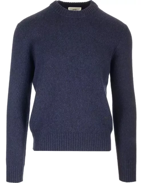 Ami Alexandre Mattiussi Blue Cashmere And Wool Sweater