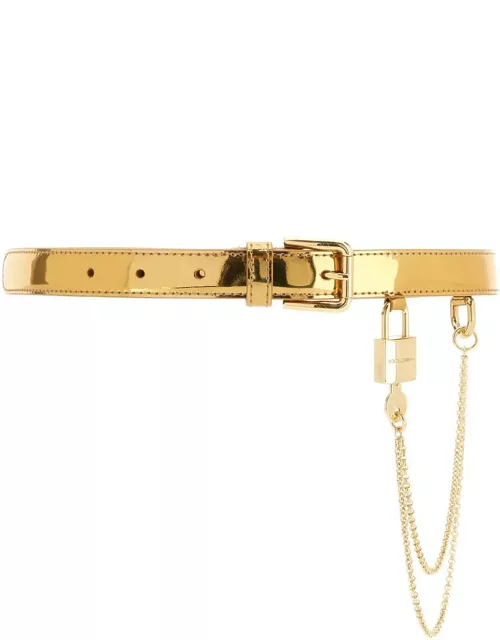 Dolce & Gabbana Golden Leather Belt