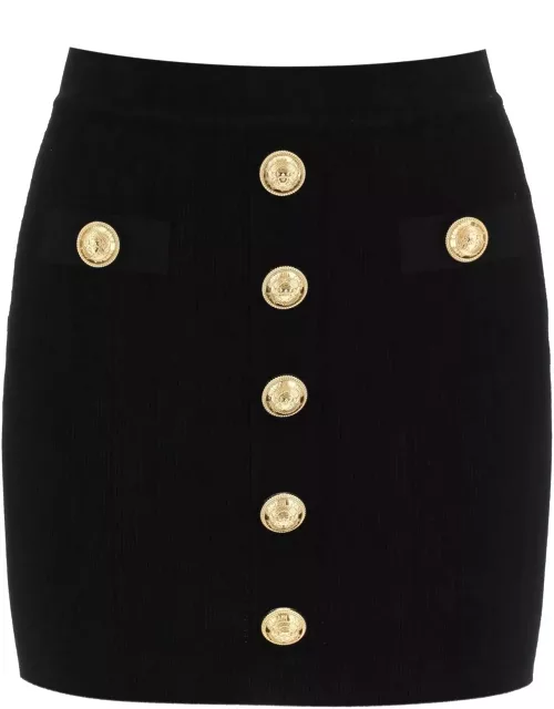 Balmain Knit Skirt With Button
