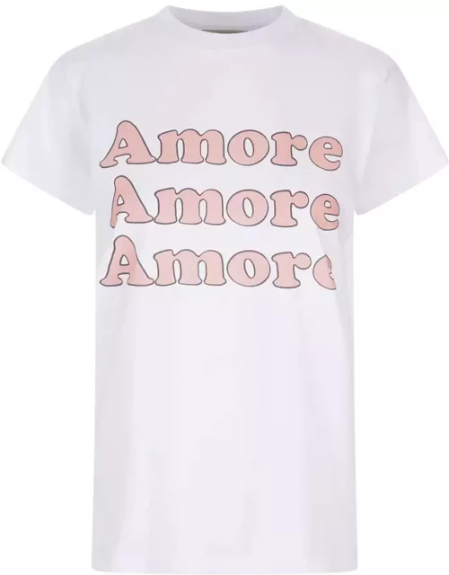 Alessandro Enriquez White T-shirt With Amore Print