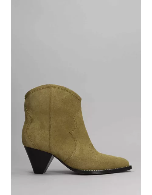 Isabel Marant Darizio Low Heels Ankle Boots In Taupe Suede