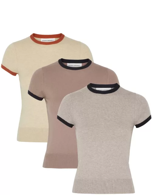 Extreme Cashmere N°339 Chloe Cotton-blend T-shirts - set of Three - Multicoloured - One