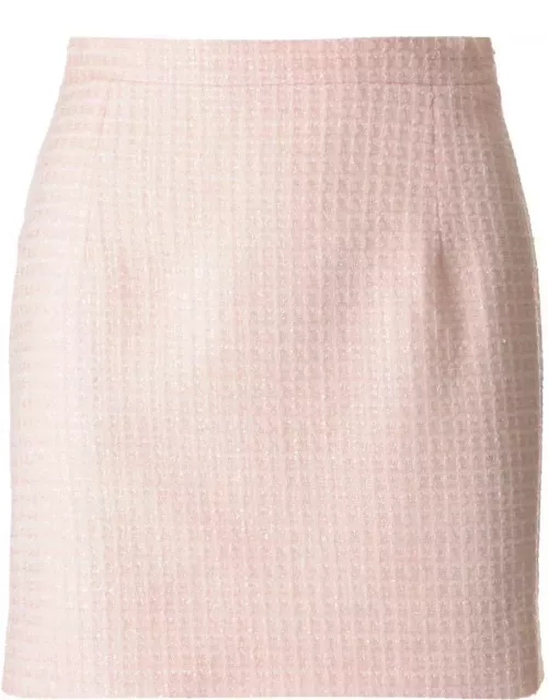 Alessandra Rich High Waist Tweed Mini Skirt