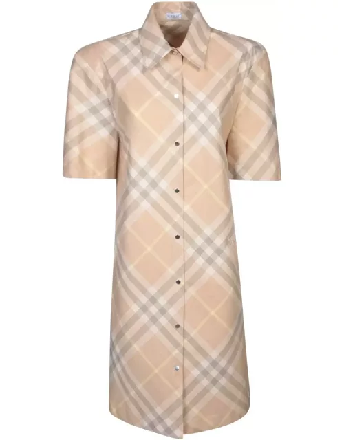 Burberry Vintage-check Short-sleeved Shirt Dres