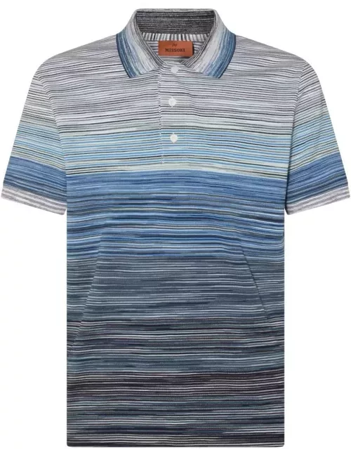 Missoni Blue Cotton Polo Shirt