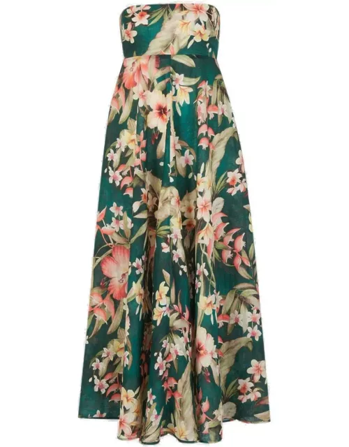 Zimmermann Lexi Floral-printed Strapless Dres