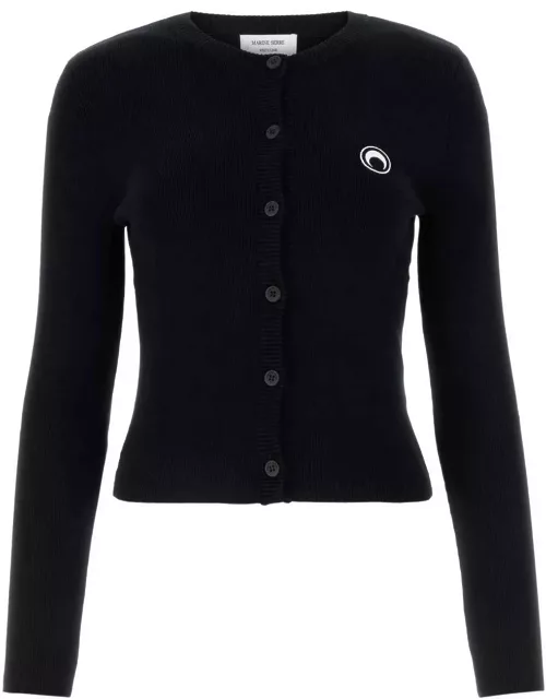 Marine Serre Core Crescent Moon-embroidered Buttoned Cardigan