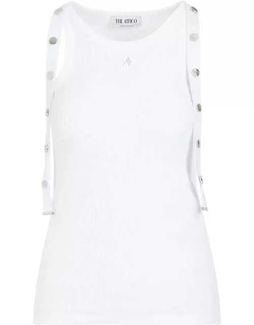 The Attico Logo Patch Ribbed Jersey Tank Top