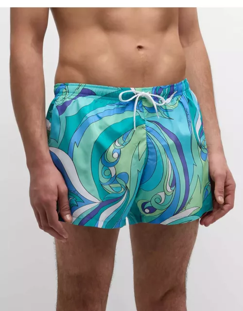 Men's Fantasy Wave-Print Swim Short