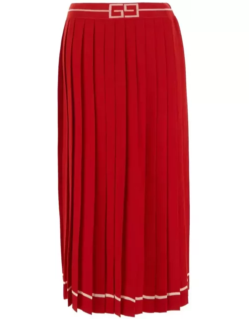 Gucci Pleated Wool Skirt