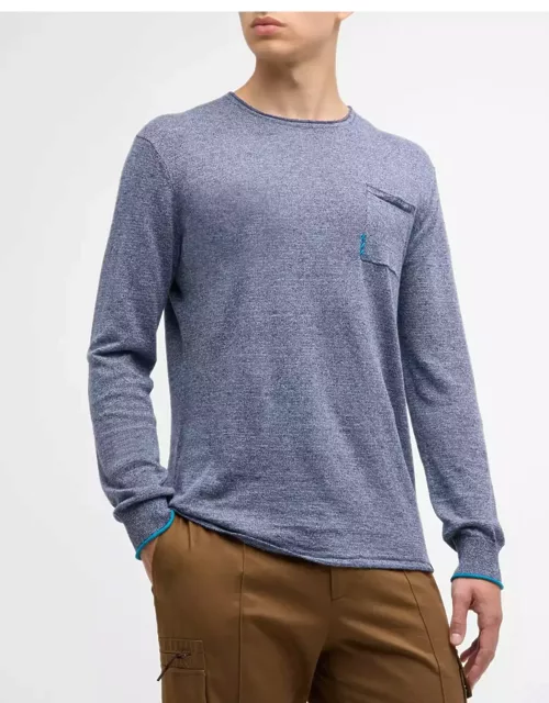 Men's Melange Linen-Cotton T-Shirt