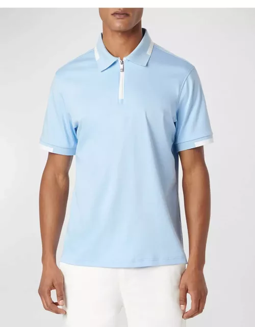 Men's Pima Cotton Quarter-Zip Polo Shirt