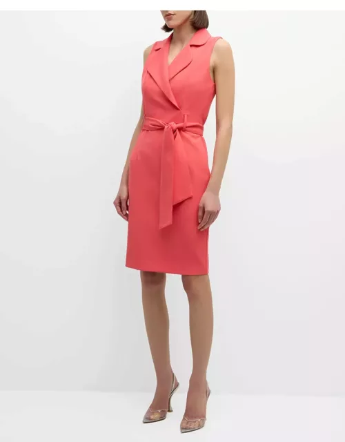 Danic Collared Sheath Belted Dres