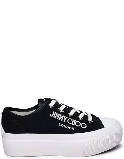 Jimmy Choo Logo Embroidered Platform Lace-up Sneaker
