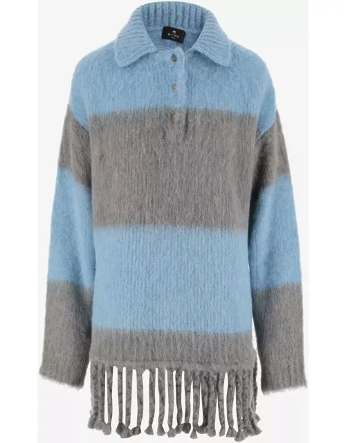 Etro Fringed Striped Long Sweater