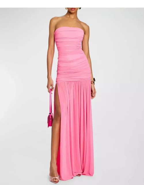 Adele Ruched Strapless Maxi Dres