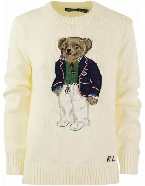 Polo Ralph Lauren Bear Cotton Crew-neck Polo Shirt