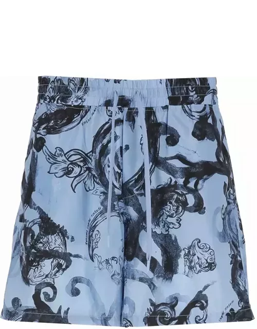 Versace Jeans Couture Swim Trunks With Watercolor Print