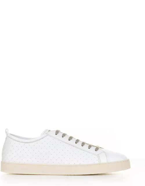 Doucal's White Leather Sneaker