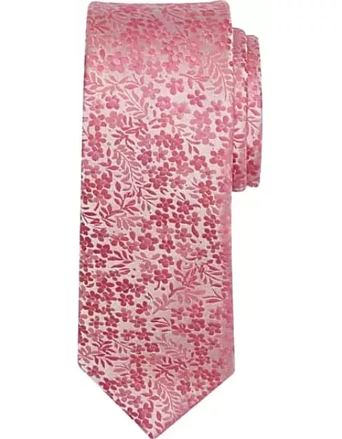 Egara Men's Narrow Petite Floral Tie Pink