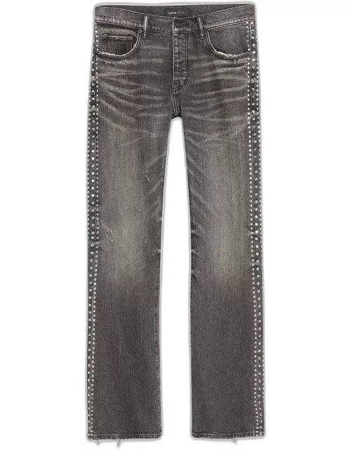 Men's Vintage Flare Jeans with Crystal