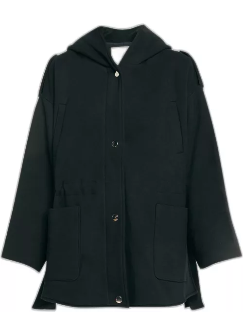 Ruby Hooded Top Coat with Drawcord Waist