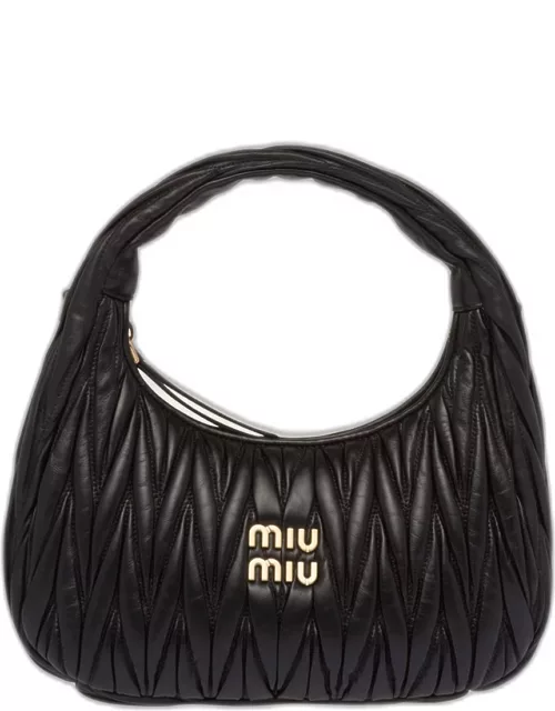 Mini Quilted Leather Hobo Bag