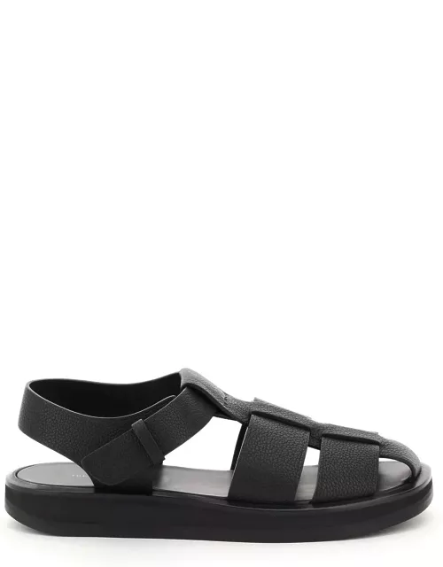 THE ROW hammered leather fisherman sandal