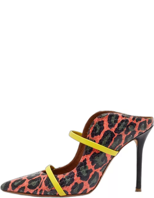 Malone Souliers Multicolor Leopard Print Python and Leather Maureen Mule