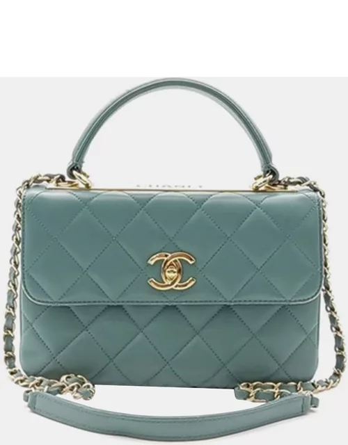 Chanel Green Leather Small Trendy CC Flap Bag