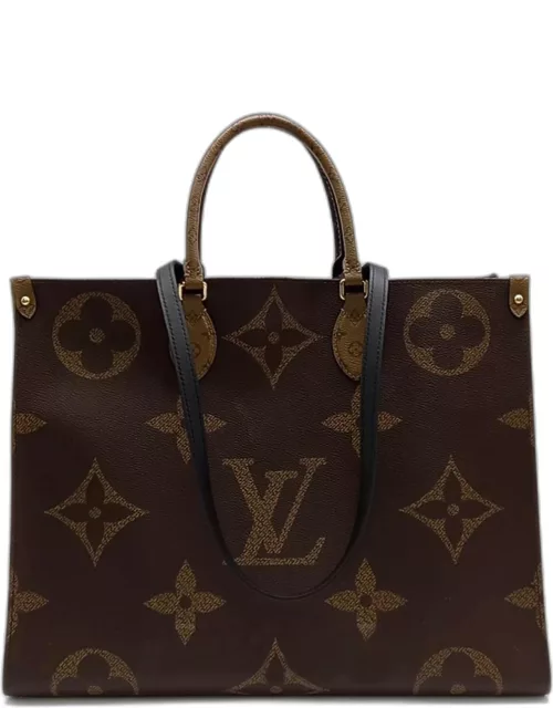 Louis Vuitton Brown Monogram Reverse Giant Canvas Onthego GM Tote Bag
