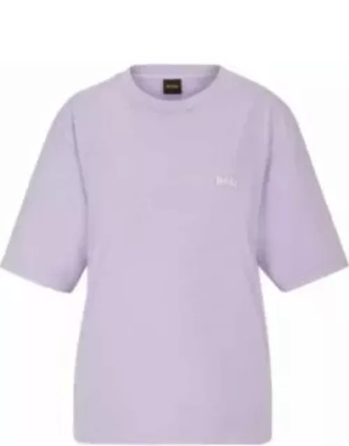 Cotton T-shirt with embroidered logo- Light Purple Women's T-Shirt