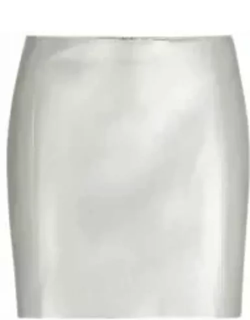 Regular-fit mini skirt in metallic fabric- Silver Women's Business Skirt