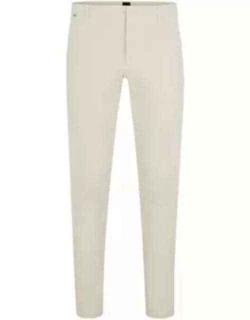 Slim-fit regular-rise chinos in stretch cotton- White Men's Chino