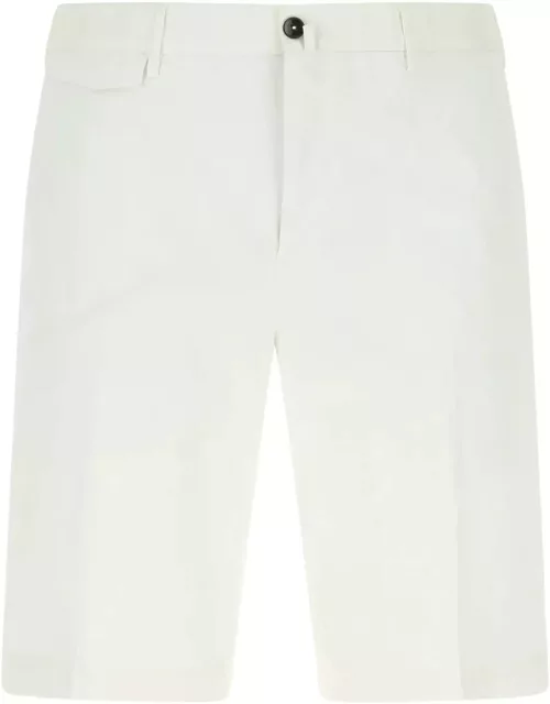 PT01 White Stretch Cotton Bermuda Short