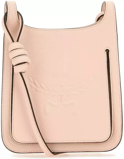 MCM Pastel Pink Leather Mini Himmel Hobo Crossbody Bag