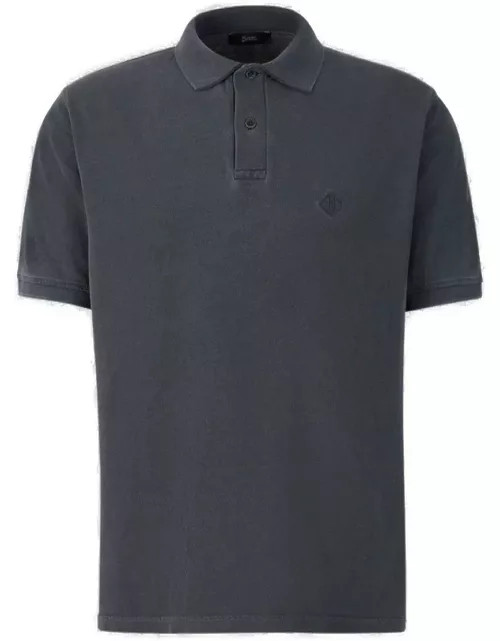 Herno Logo Embroidered Short Sleeved Polo Shirt
