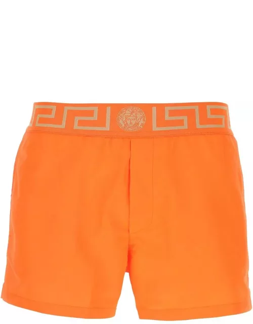 Versace Orange Polyester Swimming Short