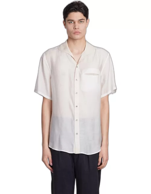 Giorgio Armani Shirt In White Wool And Polyester