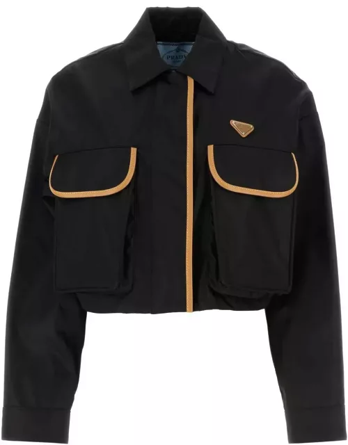 Prada Triangle-logo Drop Shoulder Cropped Jacket