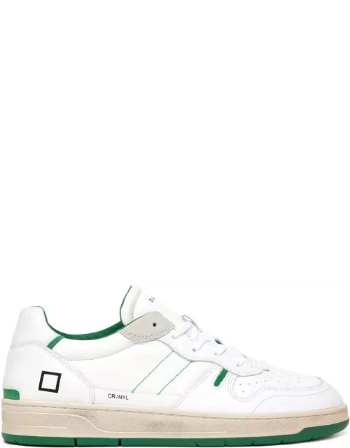 D.A.T.E. Court 2.0 White Green Leather Sneaker