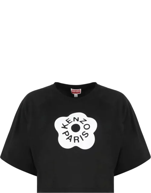 Kenzo Cotton Crop Top With Logo